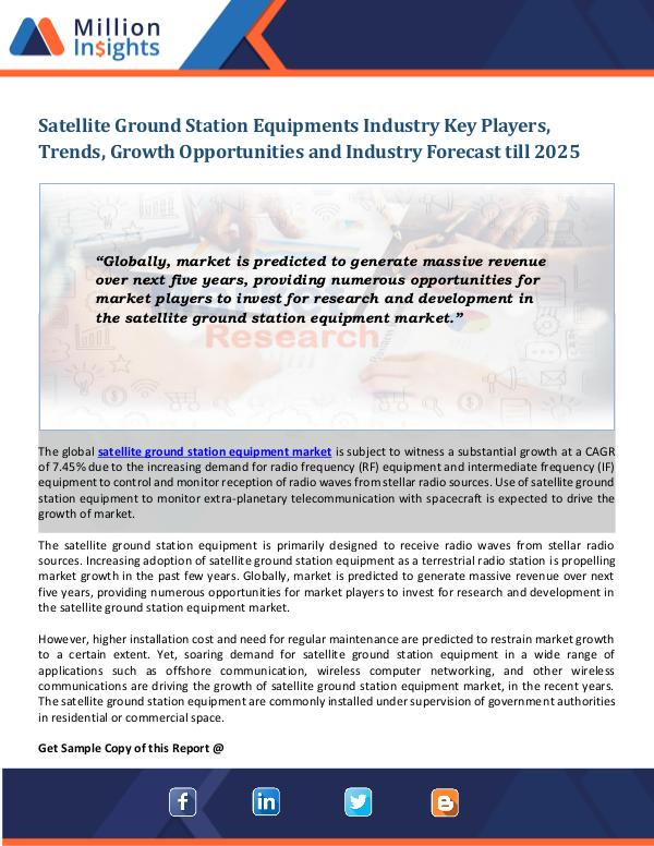 Satellite Ground Station Equipments Industry Satellite Ground Station Equipments Industry