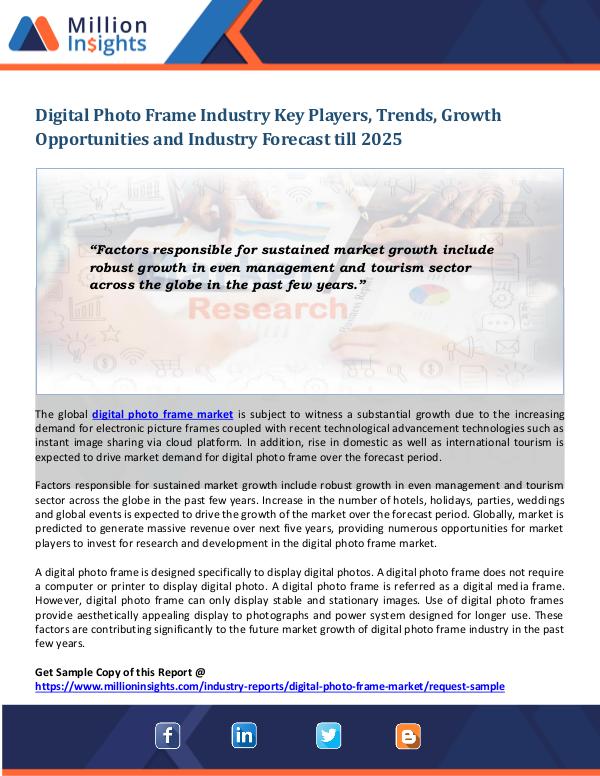 Digital Photo Frame Industry Digital Photo Frame Industry