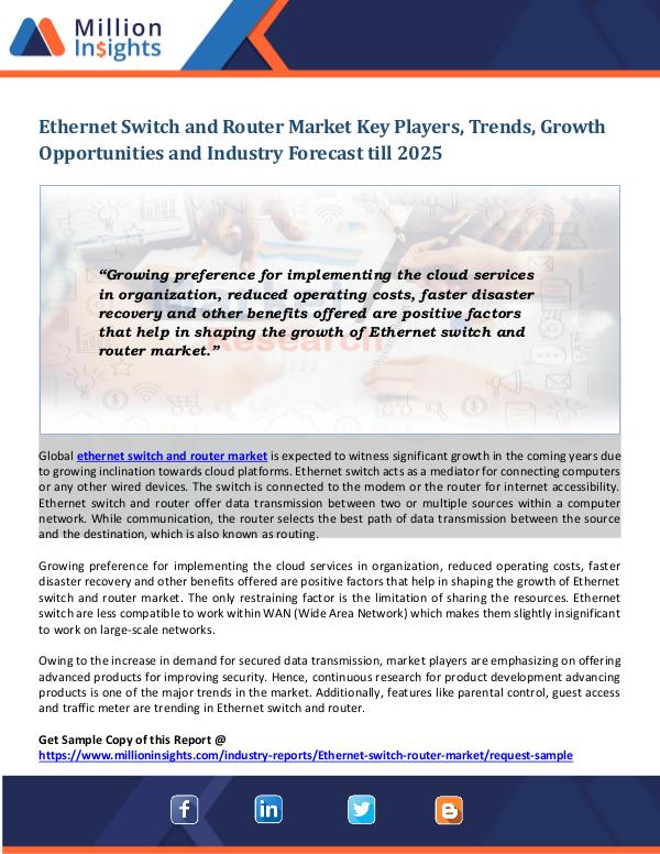 Ethernet Switch and Router Market Ethernet Switch and Router Market
