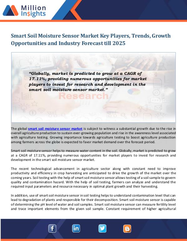 Smart Soil Moisture Sensor Market Smart Soil Moisture Sensor Market