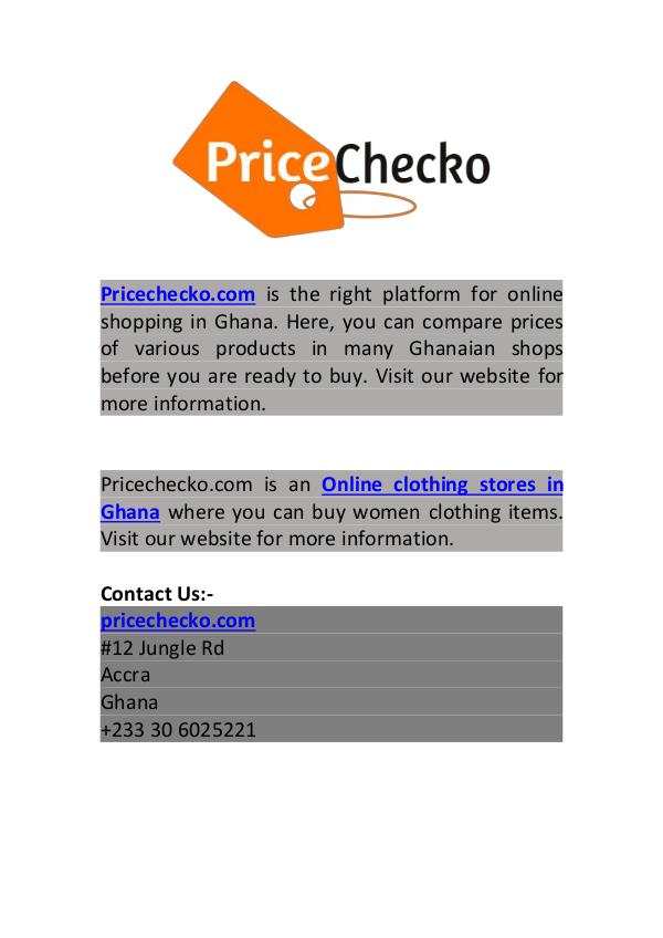 Online Clothing Stores in Ghana | Pricechecko.com Online Clothing Stores in Ghana