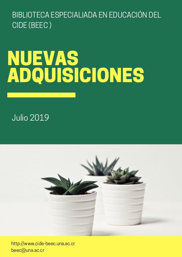 Nuevas adquisiciones - Julio 2019 Julio 2019