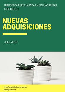 Nuevas adquisiciones - Julio 2019