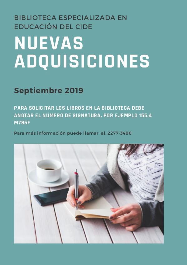 Nuevas adquisiciones - Julio 2019 Septiembre 2019