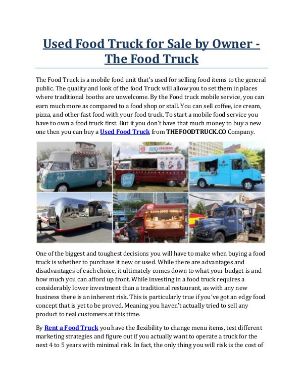 Used Food Truck for Sale by Owner - The Food Truck Used Food Truck for Sale by Owner - The Food Truck