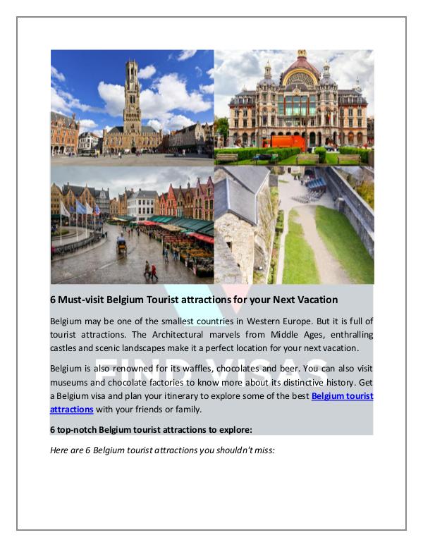 Visit Top Belgium Tourist Attractions with a Belgium Visa Belgium tourist attractions