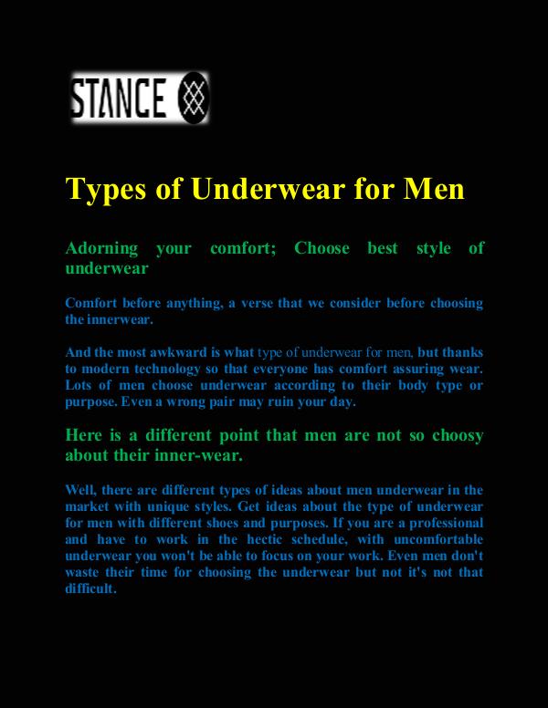 types of underwear for men