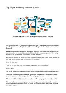 Top Digital Marketing Institutes in India