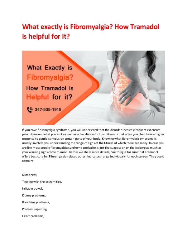 Buy Tramadol COD || Tramadol Cash On Delivery What exactly is Fibromyalgia How Tramadol is helpf