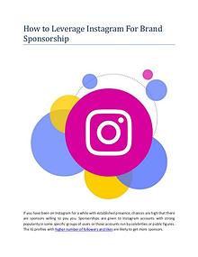 How to leverage Instagram for brand sponsorship