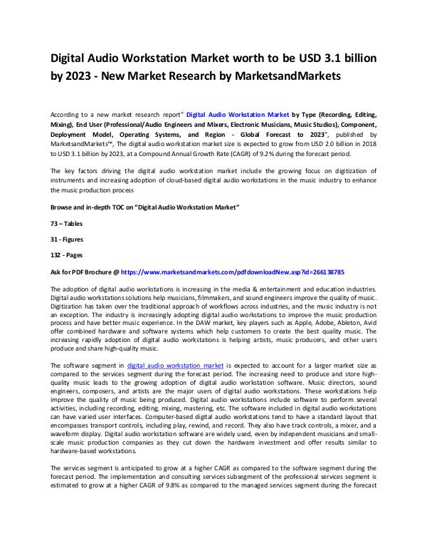 Information Communication and Technology Reports DAW Market Report