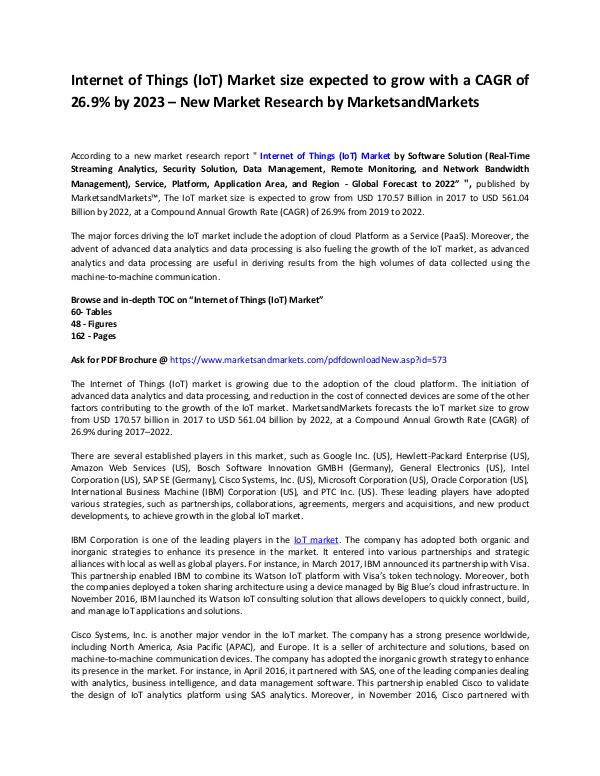 Information Communication and Technology Reports IoT Market Report