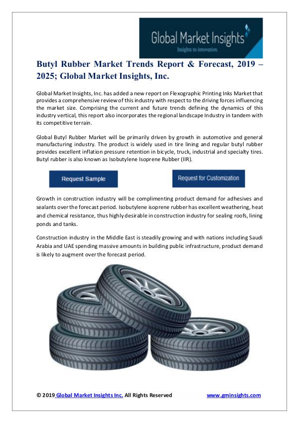 Butyl Rubber Market Trends Report & Forecast, 2019