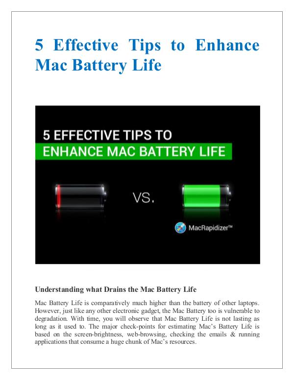 5 Effective Tips to Enhance Mac Battery Life 5 Effective Tips to Enhance Mac Battery Life