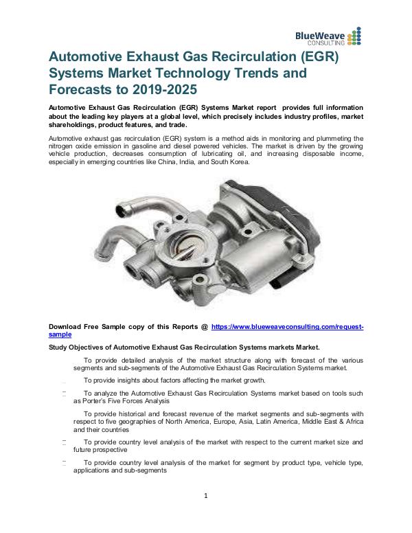 Automotive Exhaust Gas Recirculation (EGR) Systems Market Technology Automotive Exhaust Gas Recirculation (EGR) Systems