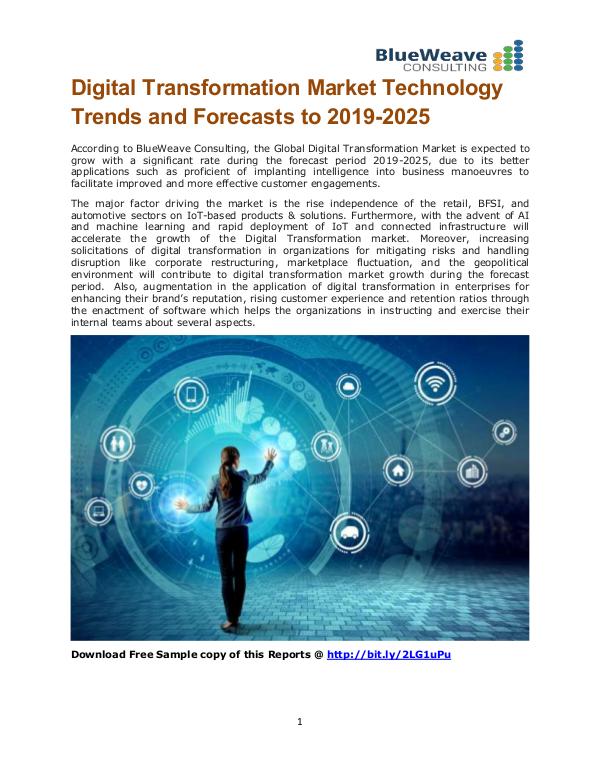 Digital Transformation Market Technology Trends and Forecasts to 2019 Digital Transformation Market