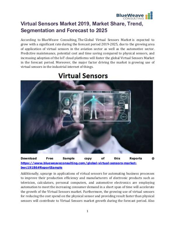 Virtual Sensors Market 2019, Market Share and Forecast to 2025 Virtual Sensors Market