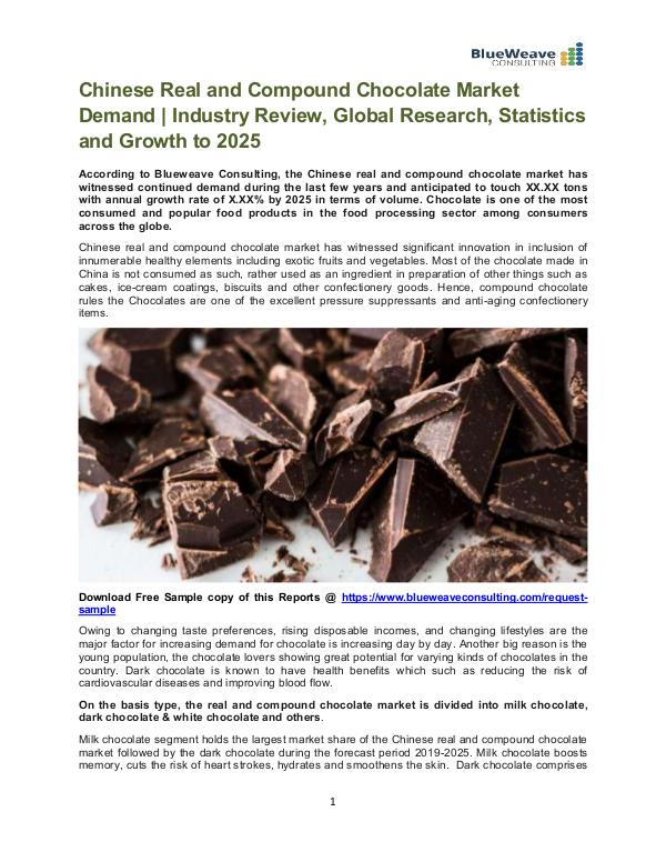 Chinese Real and Compound Chocolate Market 2019 Chinese real and compound chocolate Market