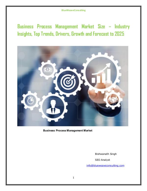 Global Business Process Management Market - 2019 Business Process Management Market