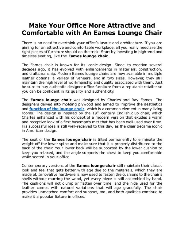 Herman Miller Furniture (India) Pvt. Ltd Eames Lounge Chair