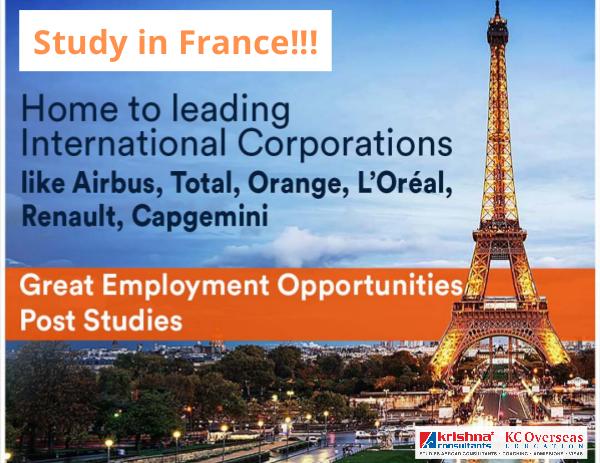 France - One of the Favoured Destinations for Abroad Studies France -Employment Opportunity