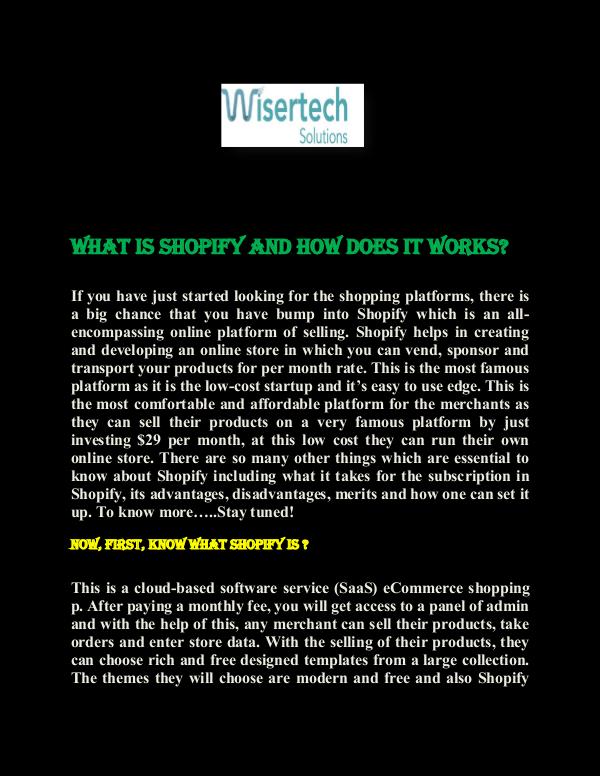 Wisertech Solutions What is Shopify and how does it works (1)