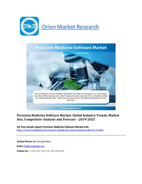 Precision Medicine Software Market: Global Market Size and Forecast 2 Precision Medicine Software Market