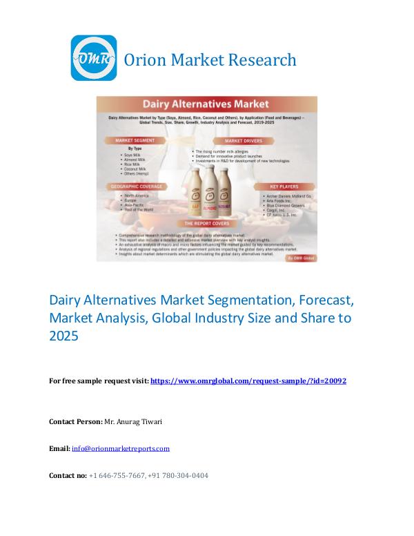 Dairy Alternatives Market Segmentation, Forecast, Market Analysis, Dairy Alternatives 12
