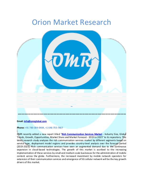 Orion Market Research Report Rich Communication Services Market