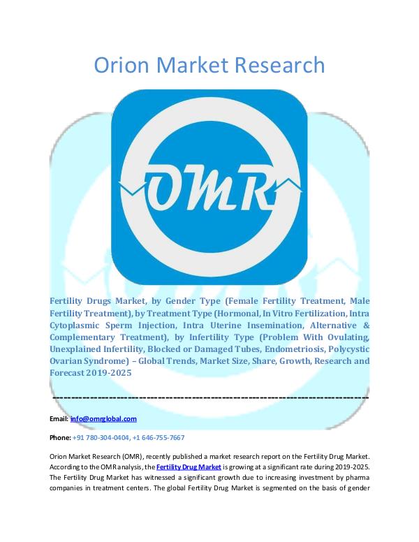 Orion Market Research Report Fertility Drug Market