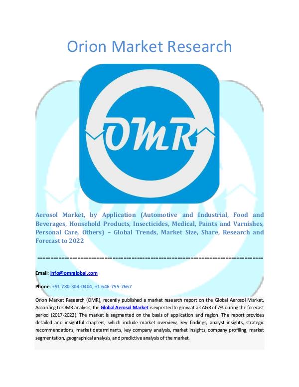 Orion Market Research Report Aerosol Market