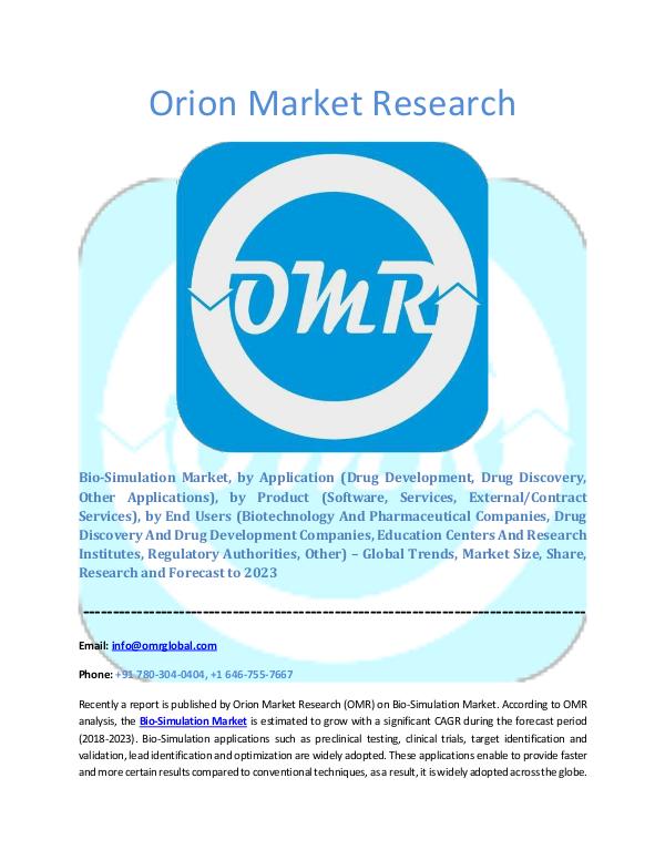 Orion Market Research Report Biosimulation Market