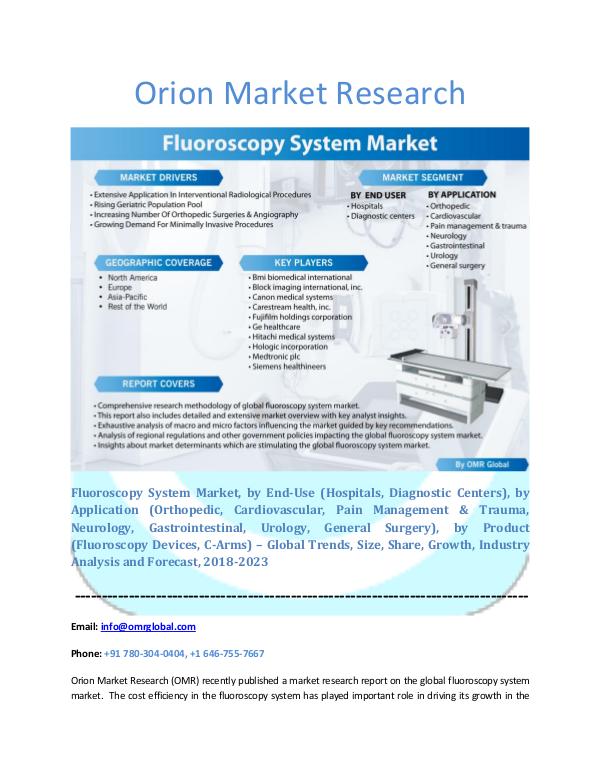 Orion Market Research Report Fluoroscopy System Market