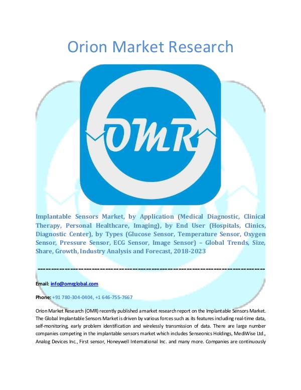 Orion Market Research Report Implantable Sensors Market