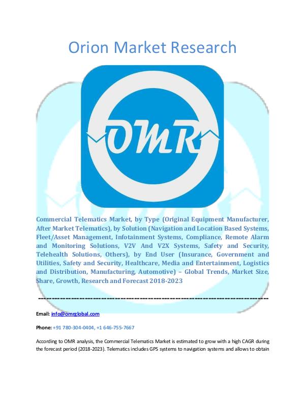 Orion Market Research Report Commercial Telematics Market