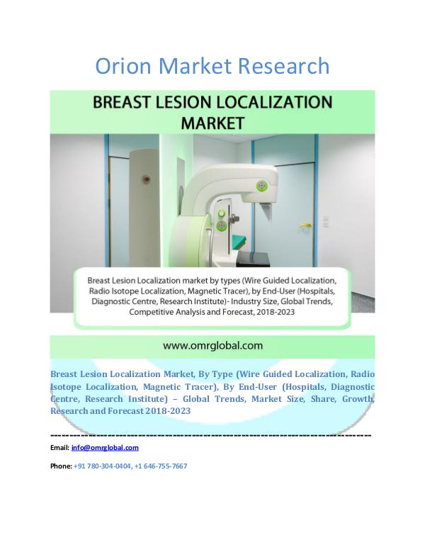 Orion Market Research Report Breast Lesion Localization Market