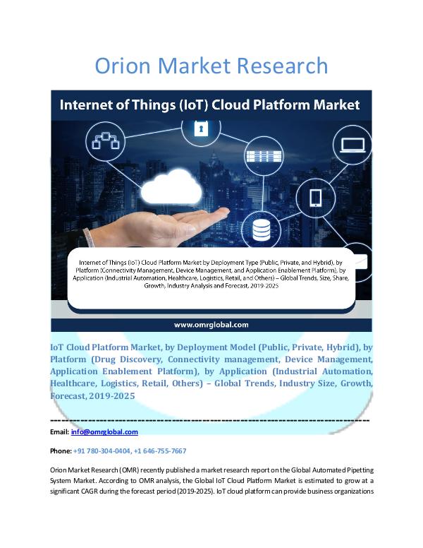 Orion Market Research Report IoT Cloud Platform Market