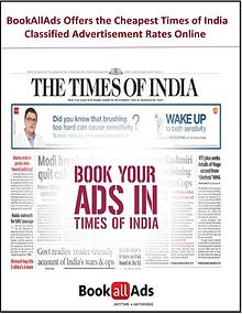 BookAllAds Offers the Cheapest TimesofIndia Classified Advertisement