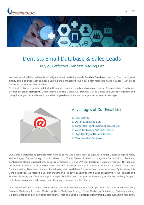 MS Dynamics CRM User database dentisits email database pdf