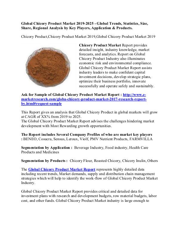 Global Chicory Product Market 2019-2025