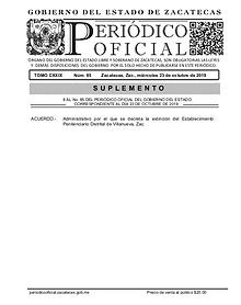 Acuerdo Administrativo Gobierno del Estado de Zacatecas