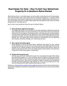 Lakefront Properties of Maine