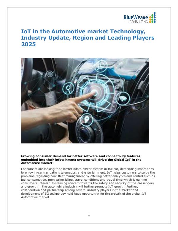IoT in the Automotive market Technology, Industry Update 2025 IoT in Automotive Market