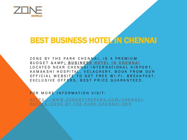 Zone By the Park Chennai Best Business Hotel in Chennai