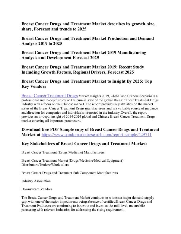 Breast Cancer Treatment Breast Cancer Drugs and Treatment Market