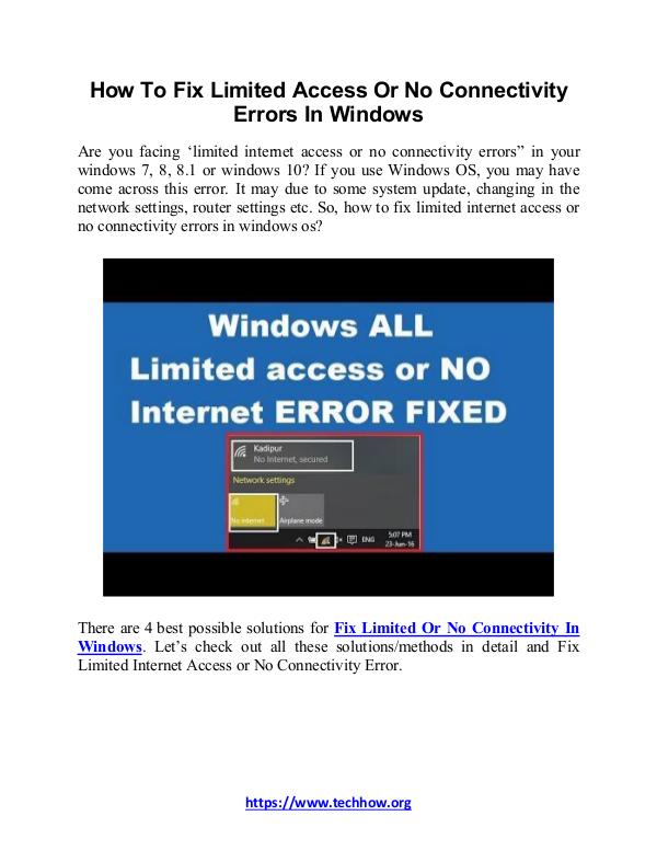 How to Fix Limited Access or No Connectivity Errors in Windows How To Fix Limited Access Or No Connectivity Error