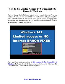 How to Fix Limited Access or No Connectivity Errors in Windows