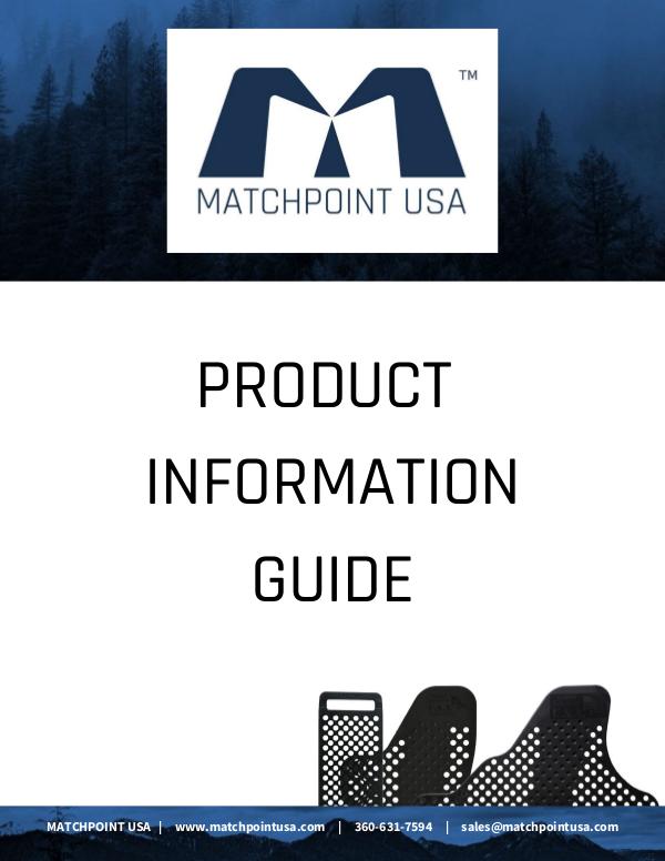 MatchPoint USA Product Information Guide MATCHPOINT PRODUCT INFORMATION GUIDE