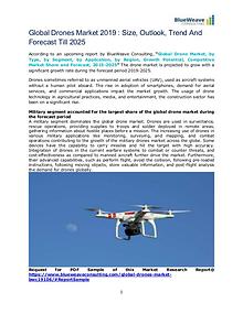 Drones Market Insights With Statistics and Growth Prediction 2019