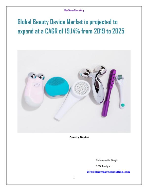 Beauty Device Market  2019 -2025 Beauty Device Market